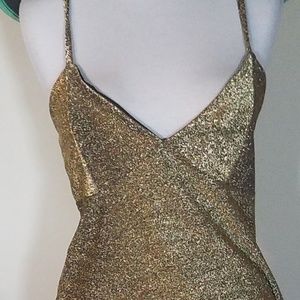 Boho, gold knee length dress